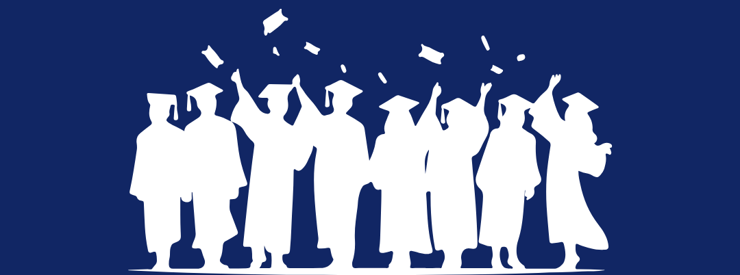 White and Blue Vintage Graduation Greeting Instagram Post